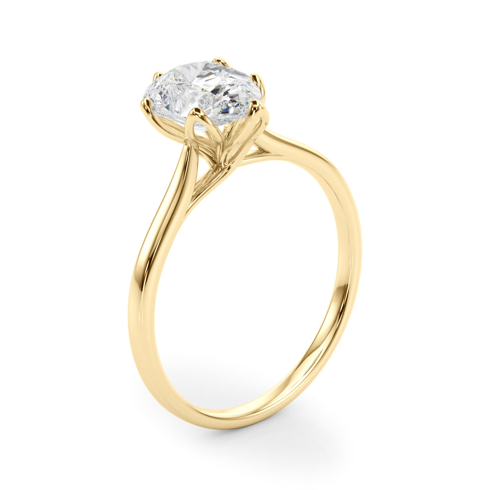 Pear Flower Basket 6-Prong Solitaire Setting