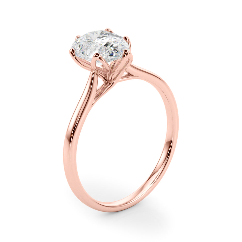 Pear Flower Basket 6-Prong Solitaire Setting