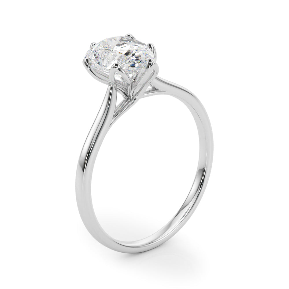 Pear Flower Basket 6-Prong Solitaire Setting
