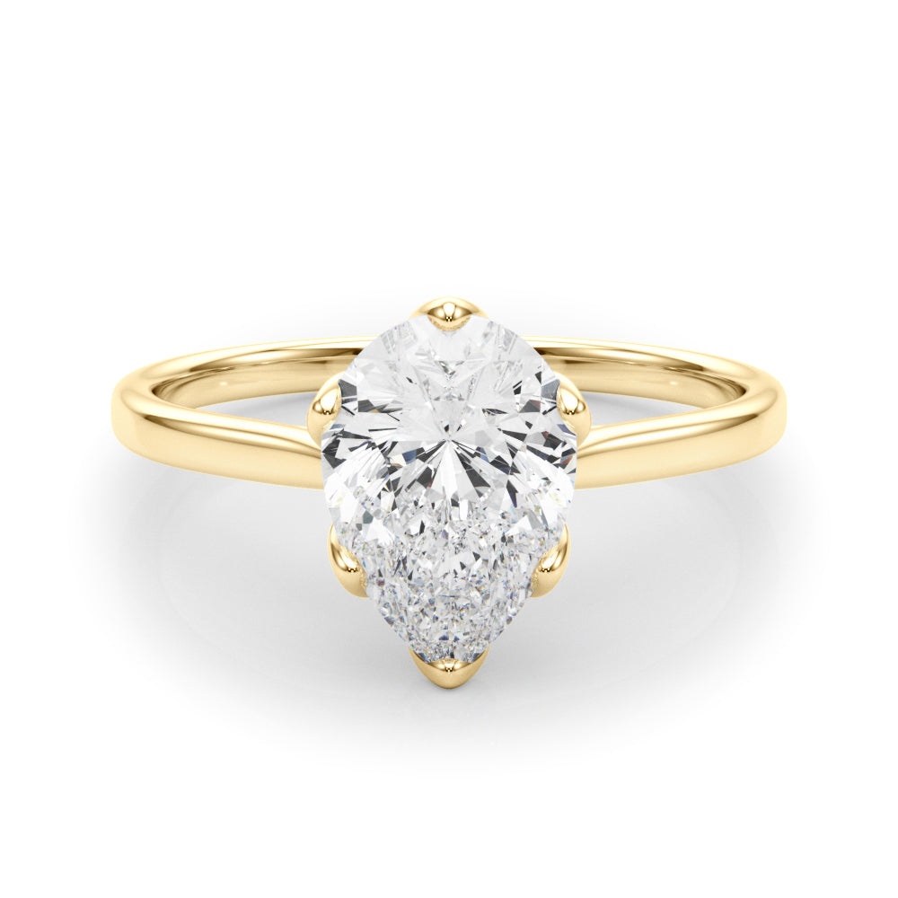 Pear Flower Basket 6-Prong Solitaire Setting