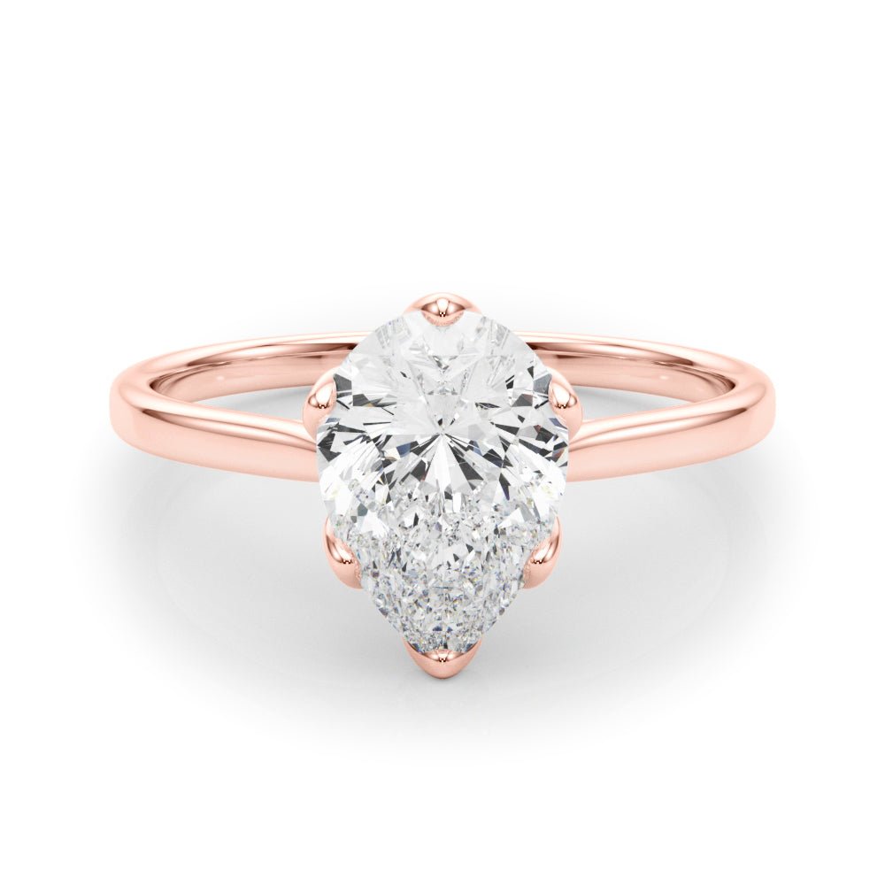 Pear Flower Basket 6-Prong Solitaire Setting