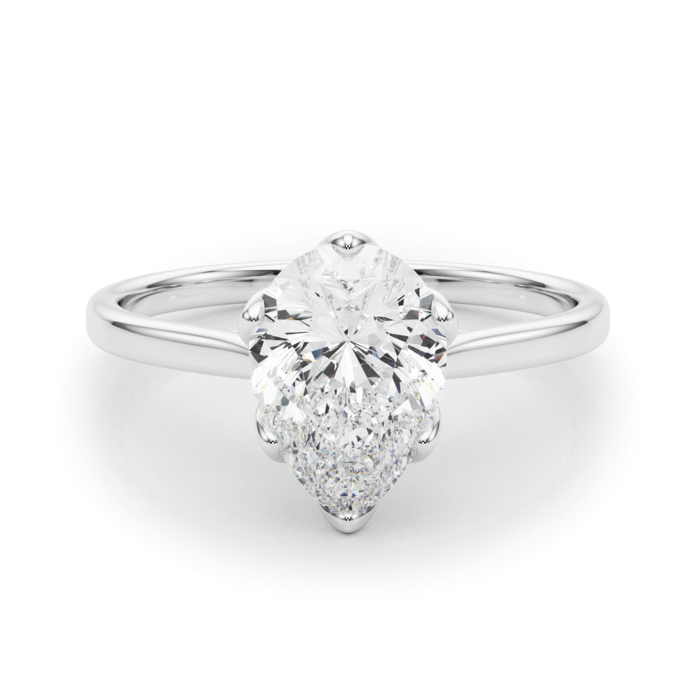 Pear Flower Basket 6-Prong Solitaire Setting