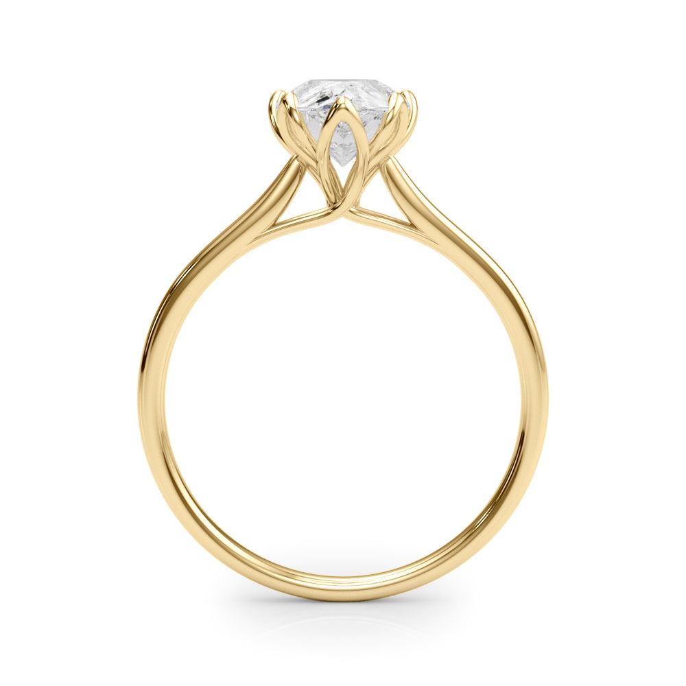 Pear Flower Basket 6-Prong Solitaire Setting