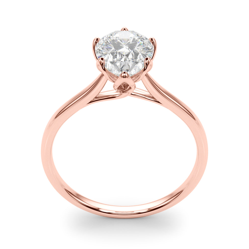 Pear Flower Basket 6-Prong Solitaire Setting