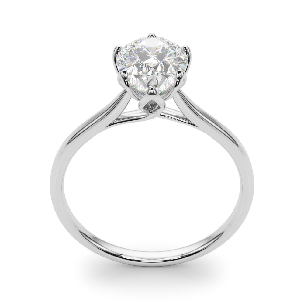 Pear Flower Basket 6-Prong Solitaire Setting