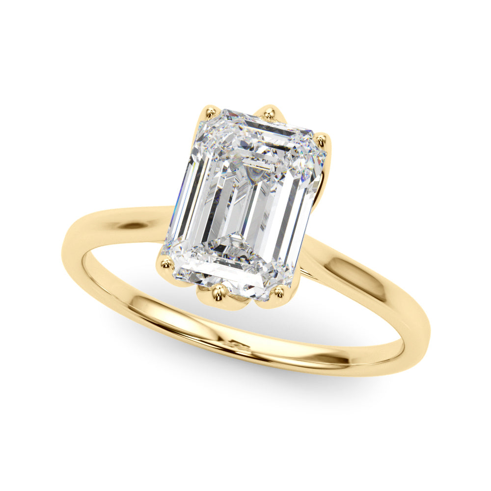 Emerald Flower Basket 6-Prong Solitaire Setting