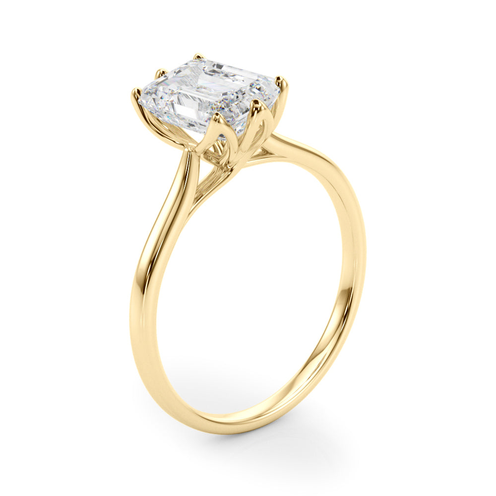 Emerald Flower Basket 6-Prong Solitaire Setting