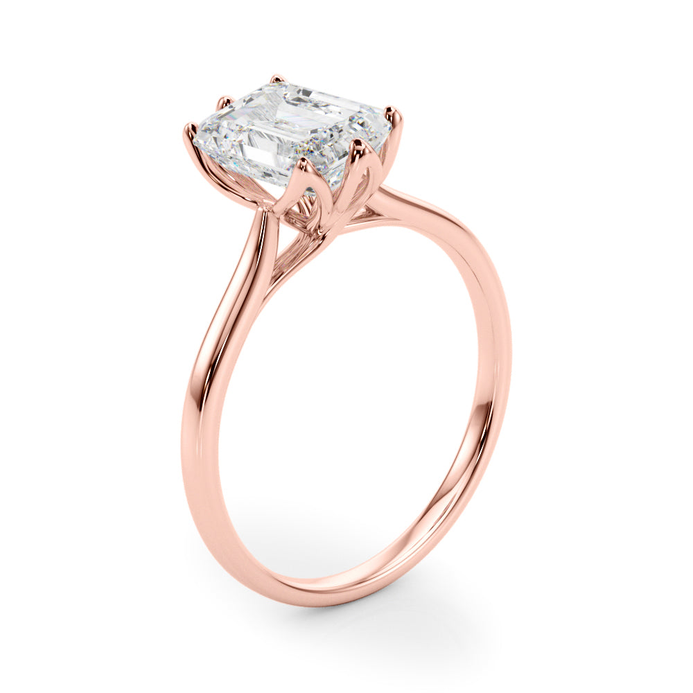 Emerald Flower Basket 6-Prong Solitaire Setting