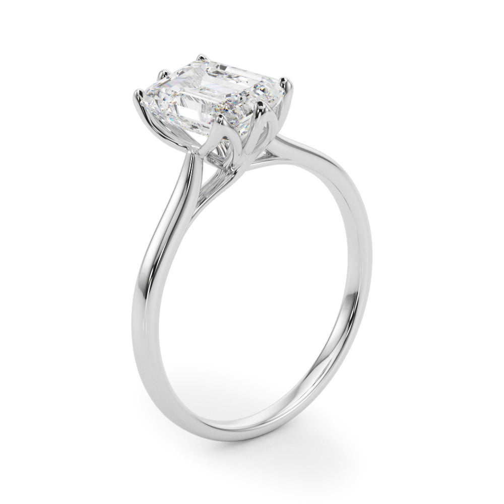 Emerald Flower Basket 6-Prong Solitaire Setting