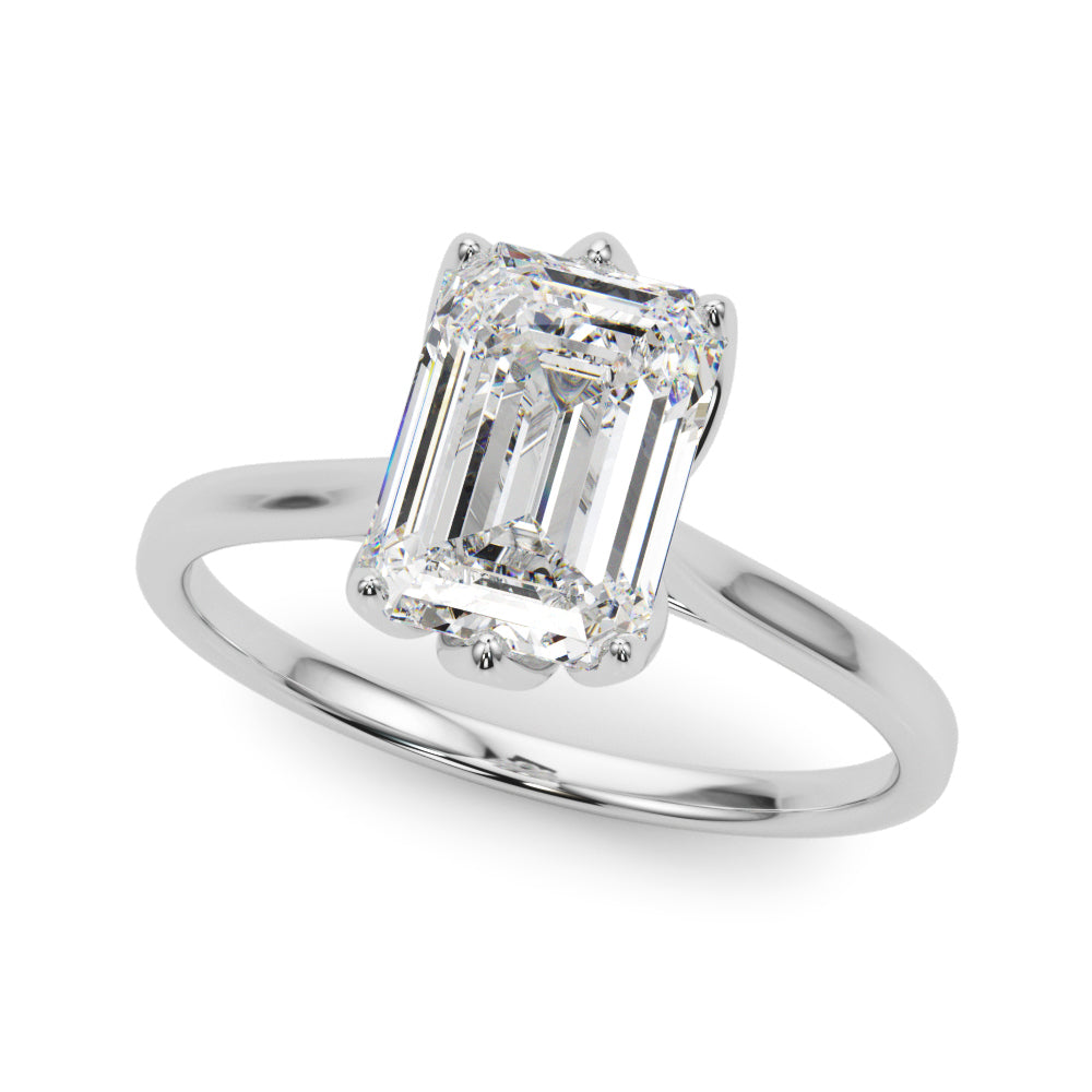 Emerald Flower Basket 6-Prong Solitaire Setting