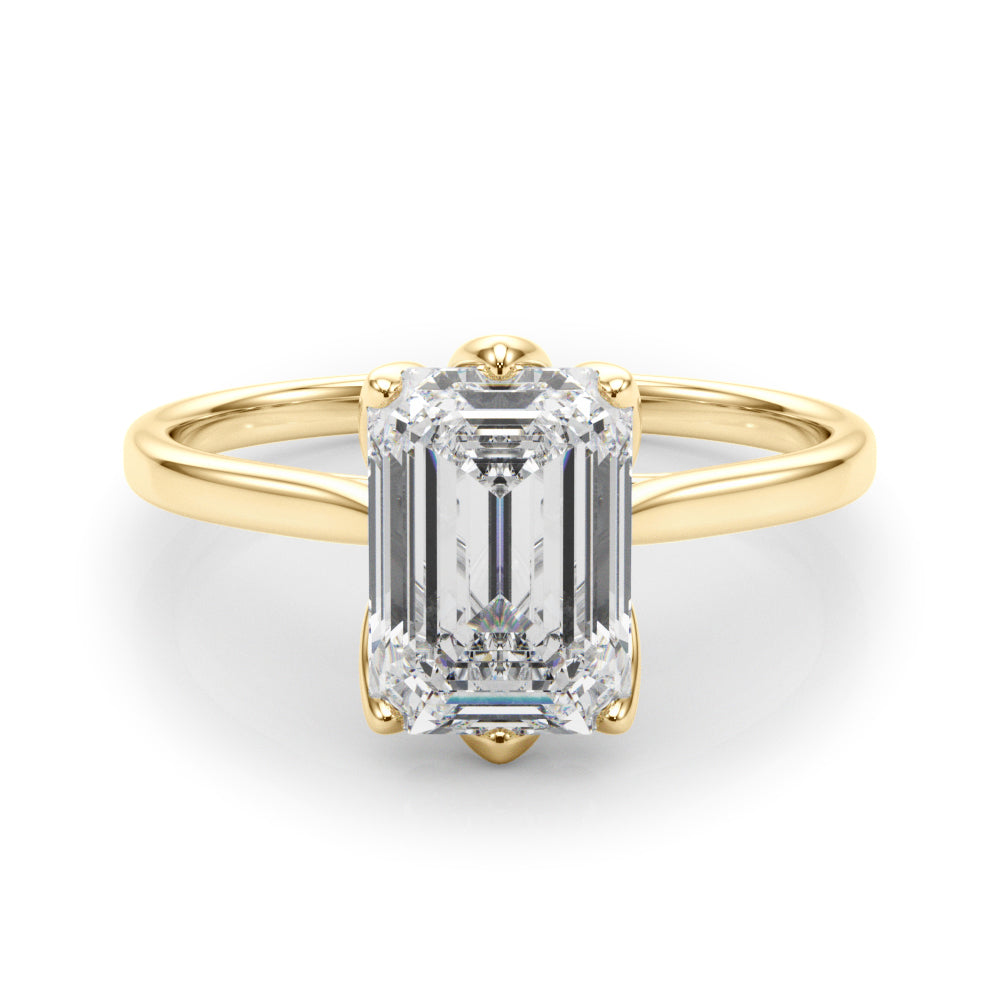 Emerald Flower Basket 6-Prong Solitaire Setting