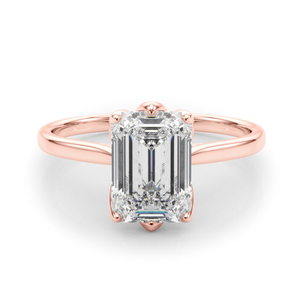 Emerald Flower Basket 6-Prong Solitaire Setting