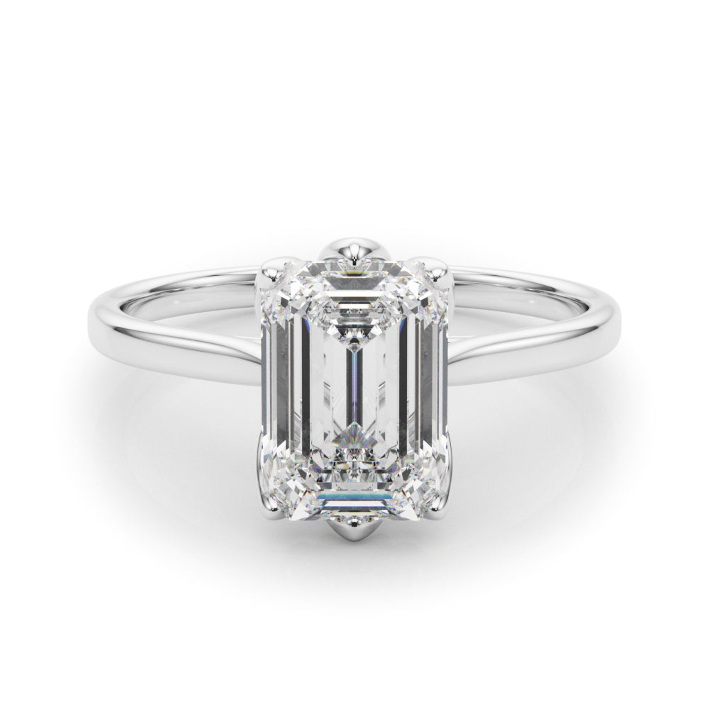 Emerald Flower Basket 6-Prong Solitaire Setting
