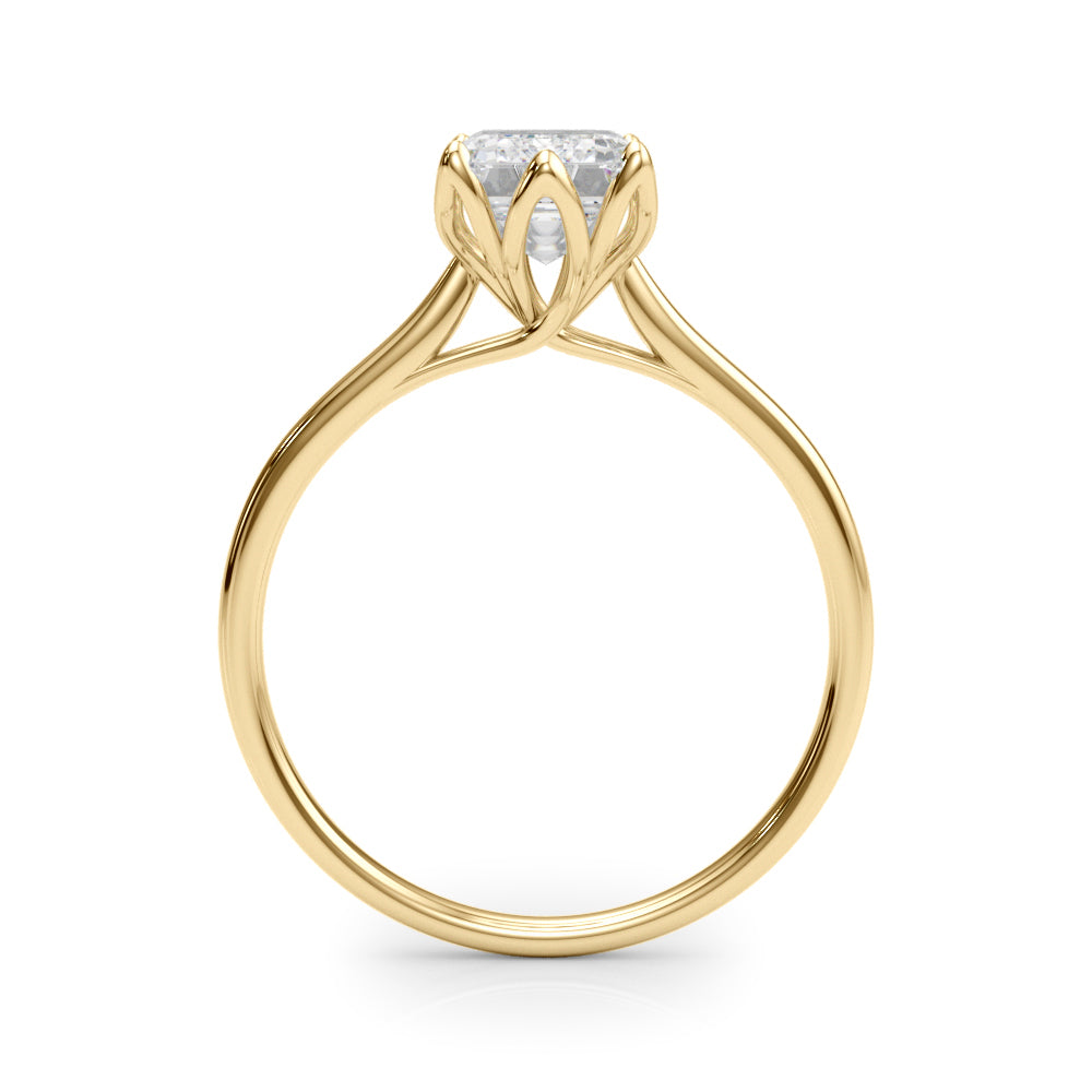Emerald Flower Basket 6-Prong Solitaire Setting