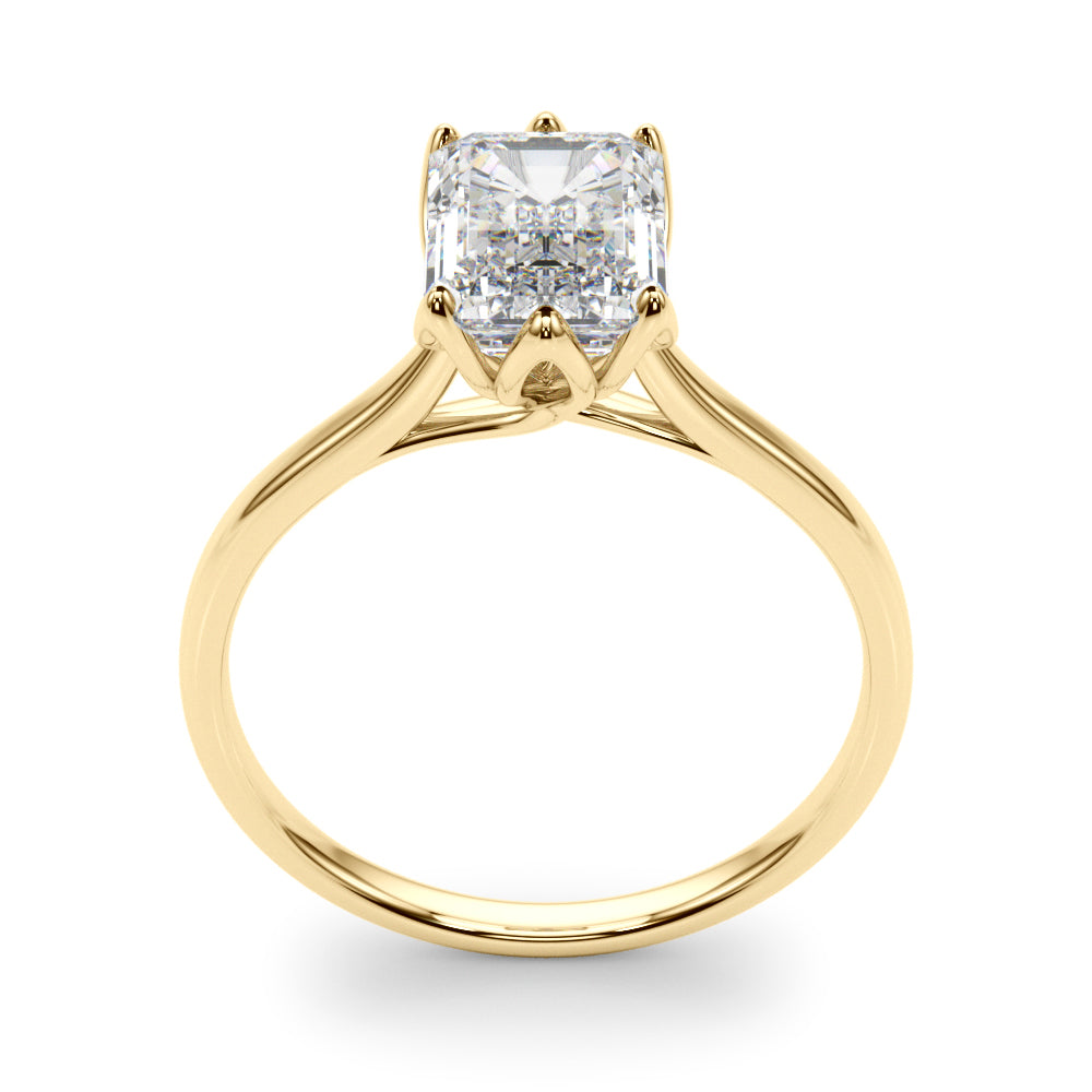 Emerald Flower Basket 6-Prong Solitaire Setting
