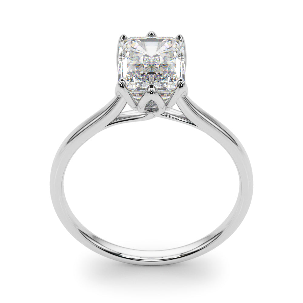 Emerald Flower Basket 6-Prong Solitaire Setting