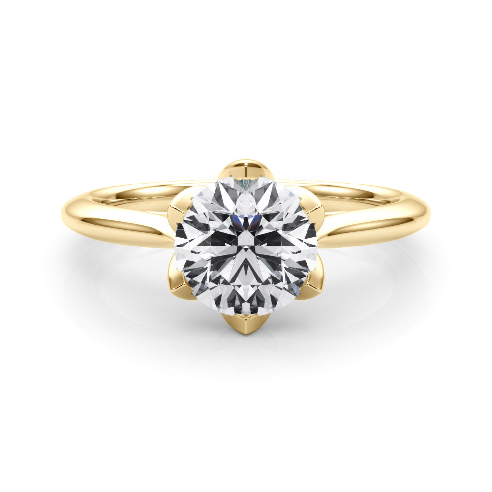 Round Rose Petal Solitaire Setting