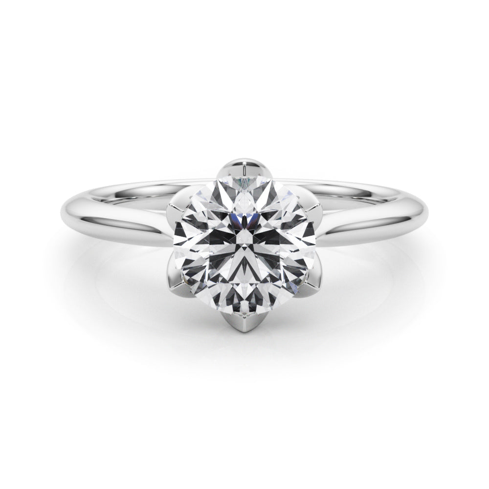 Round Rose Petal Solitaire Setting