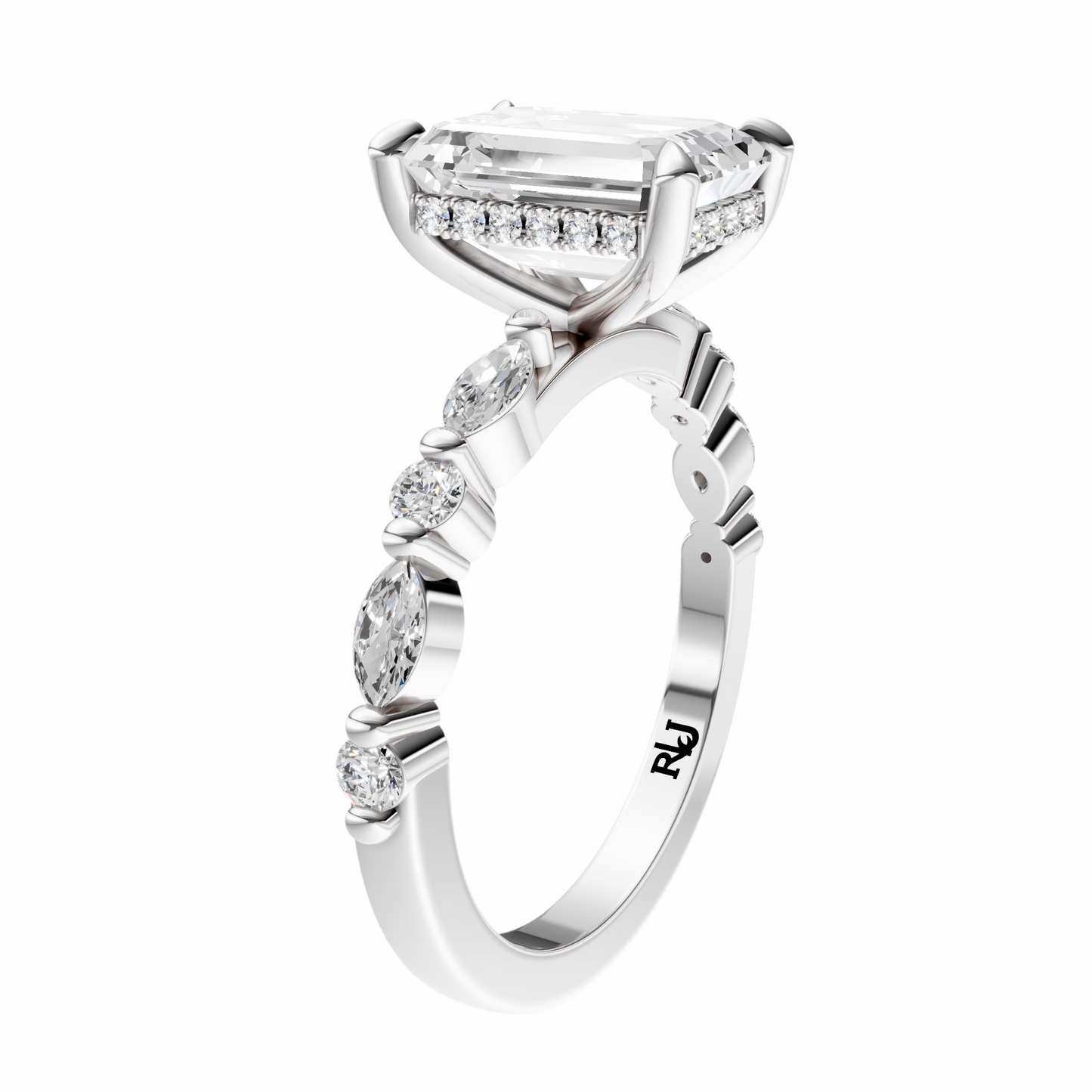 Emerald Alternating Elegance Setting