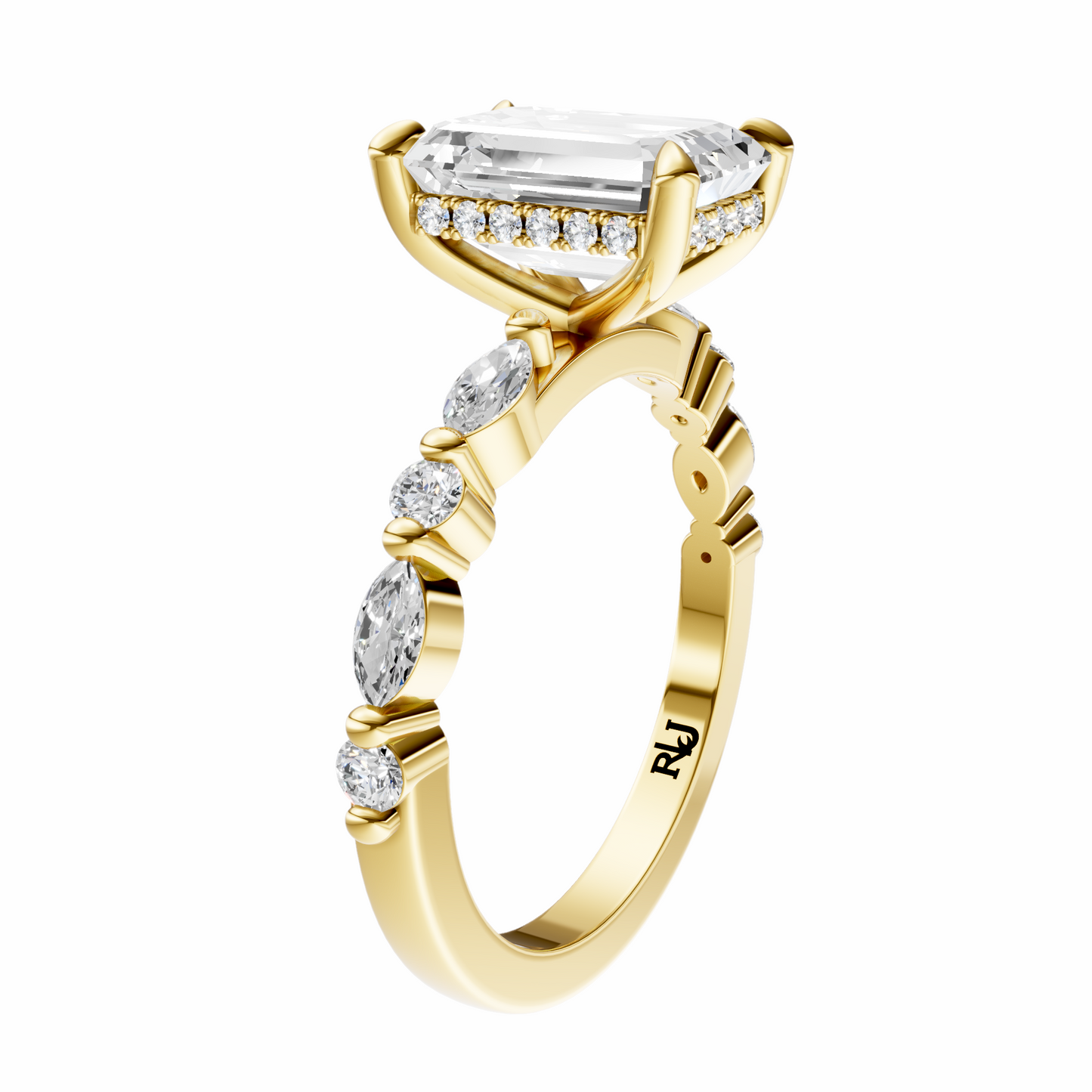 Emerald Alternating Elegance Setting