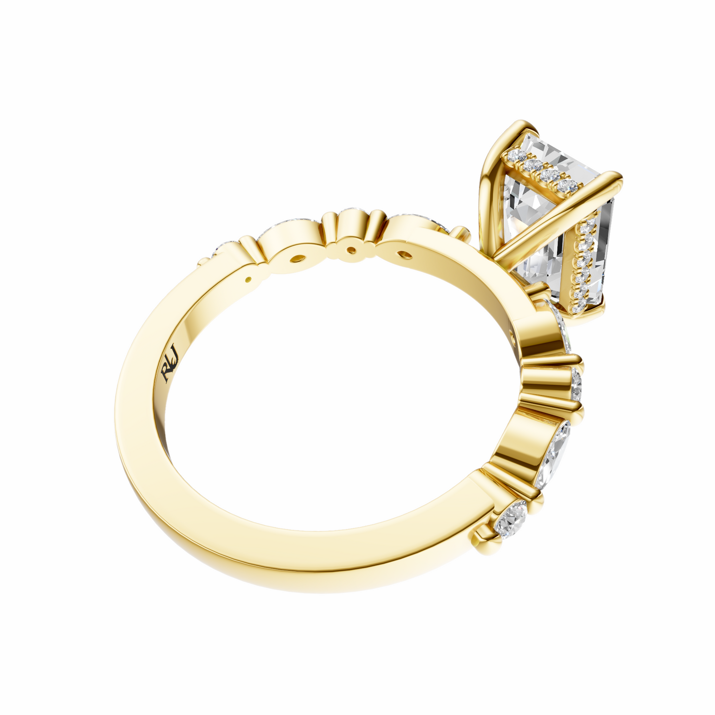 Emerald Alternating Elegance Setting