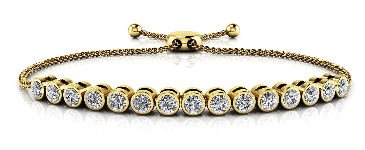 Bezel Set Adjustable Diamond Bracelet