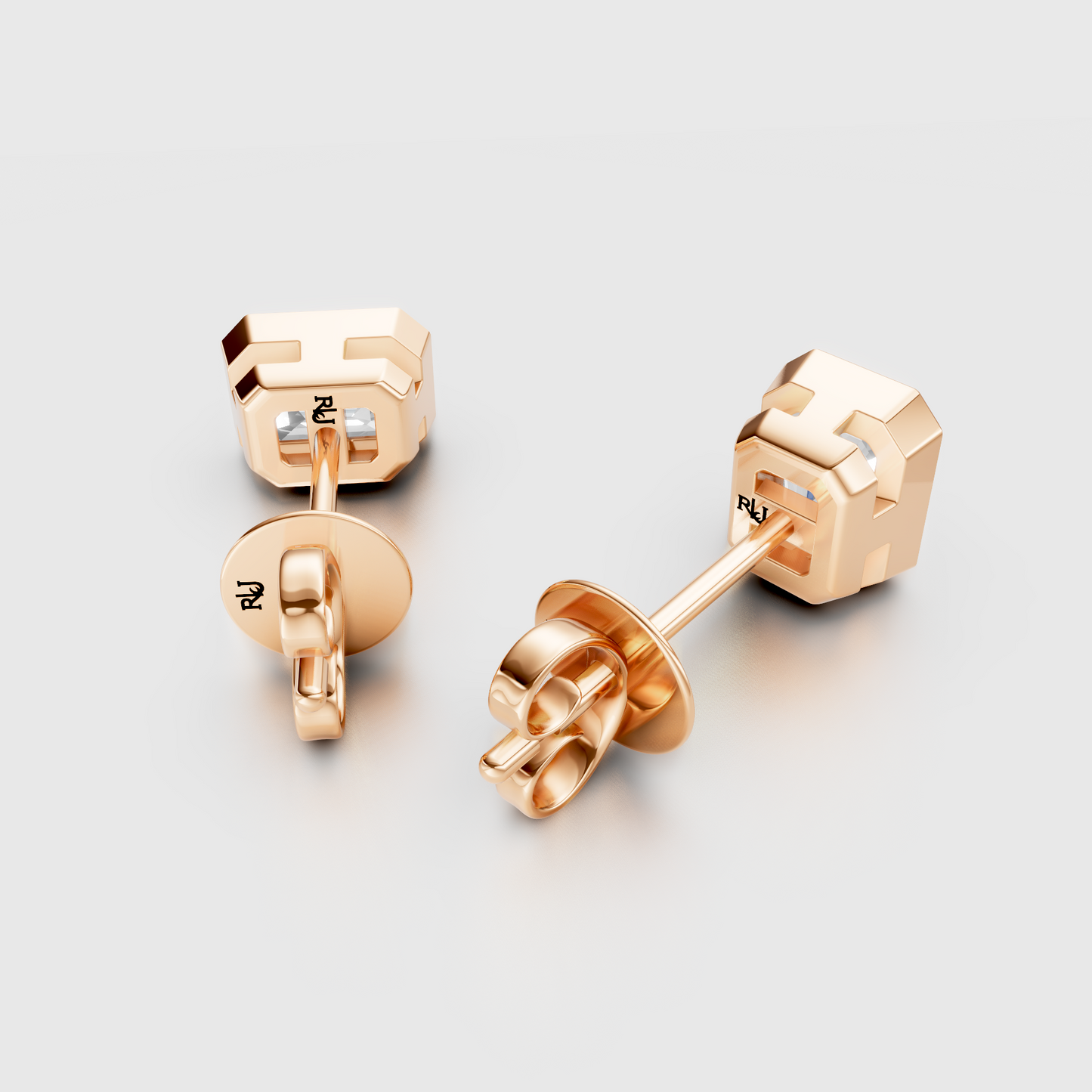 Emerald Lab Diamond Bezel Earrings