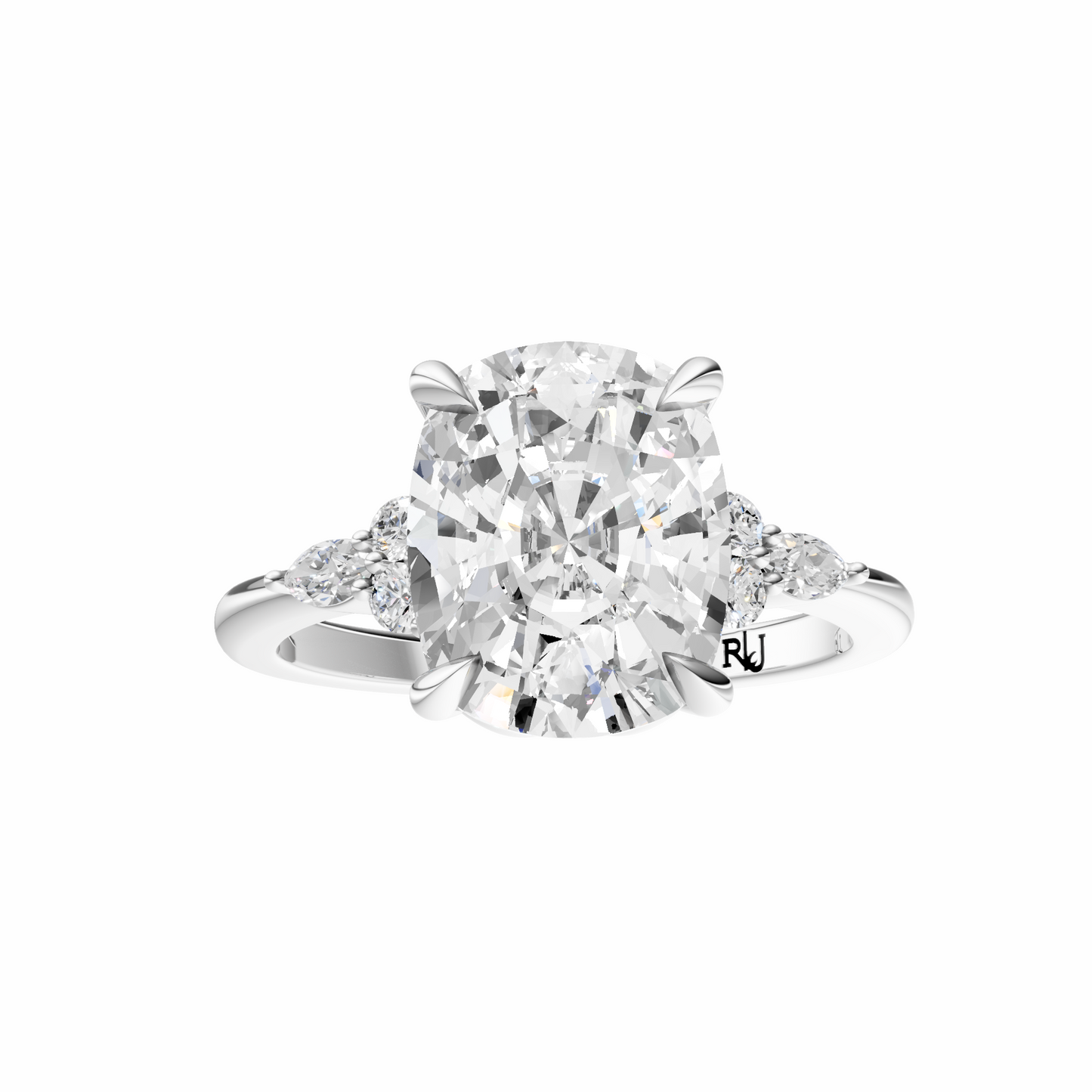 Cushion Cluster Elegance Setting