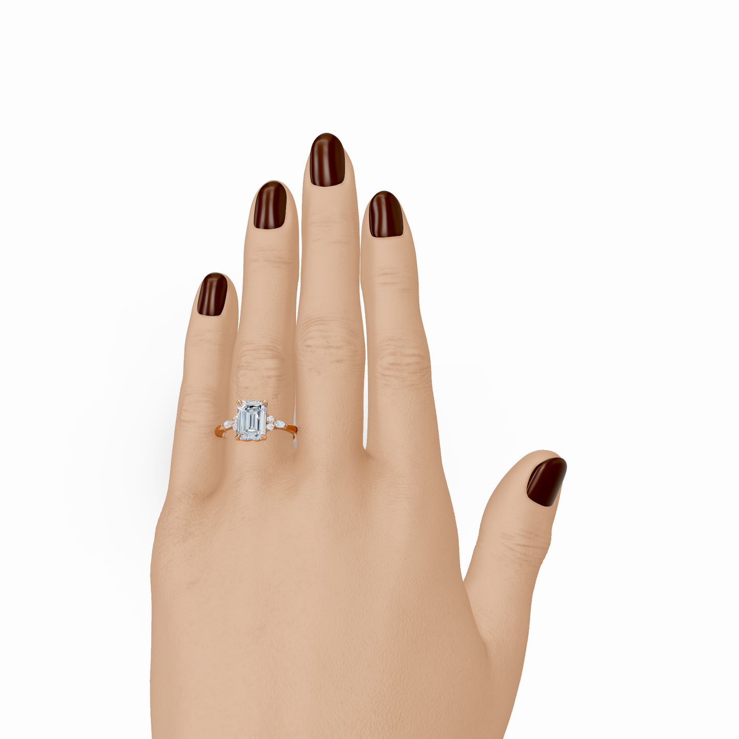 Emerald Cluster Elegance Setting