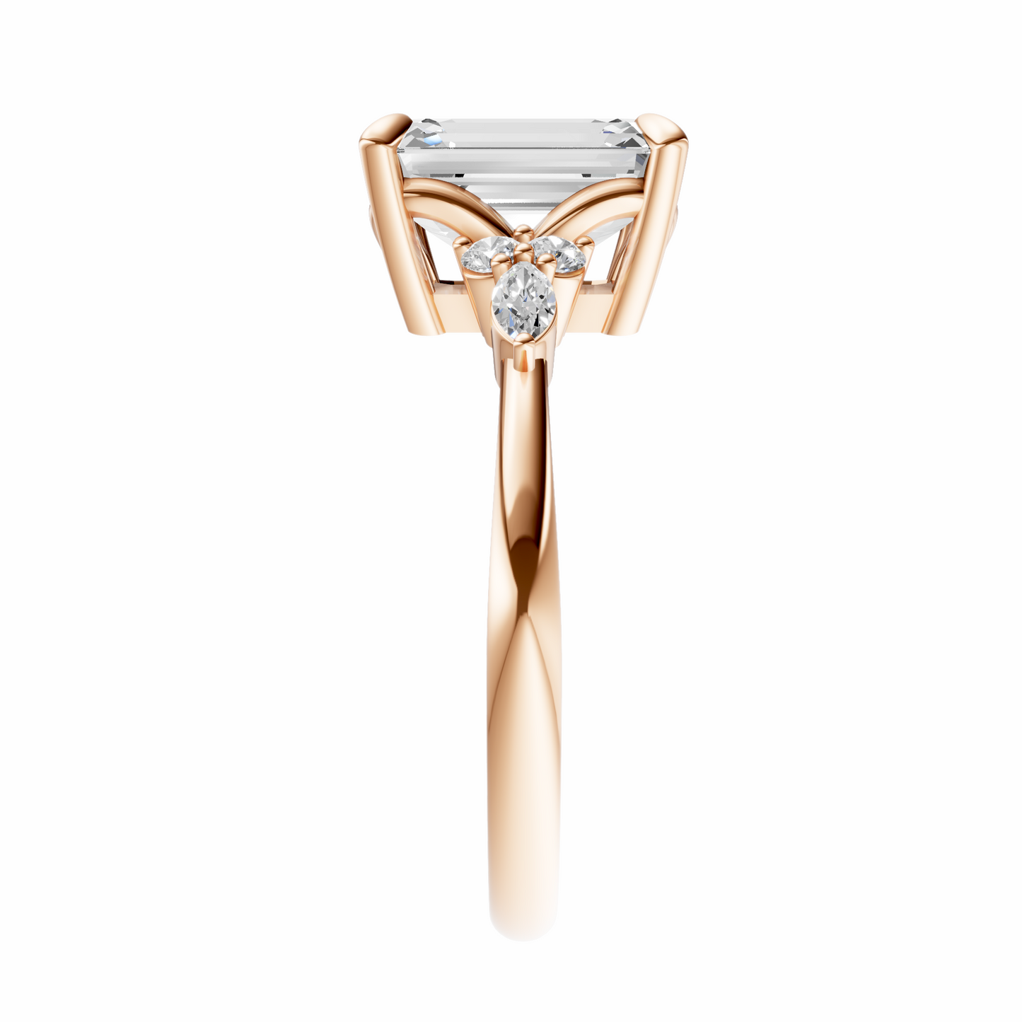 Emerald Cluster Elegance Setting