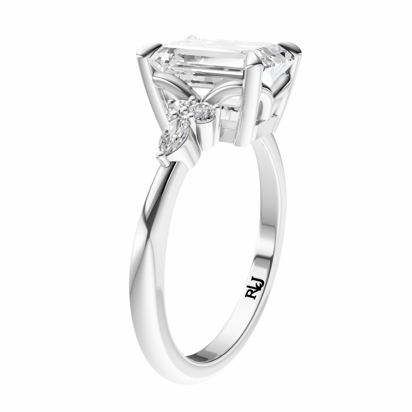 Emerald Cluster Elegance Setting