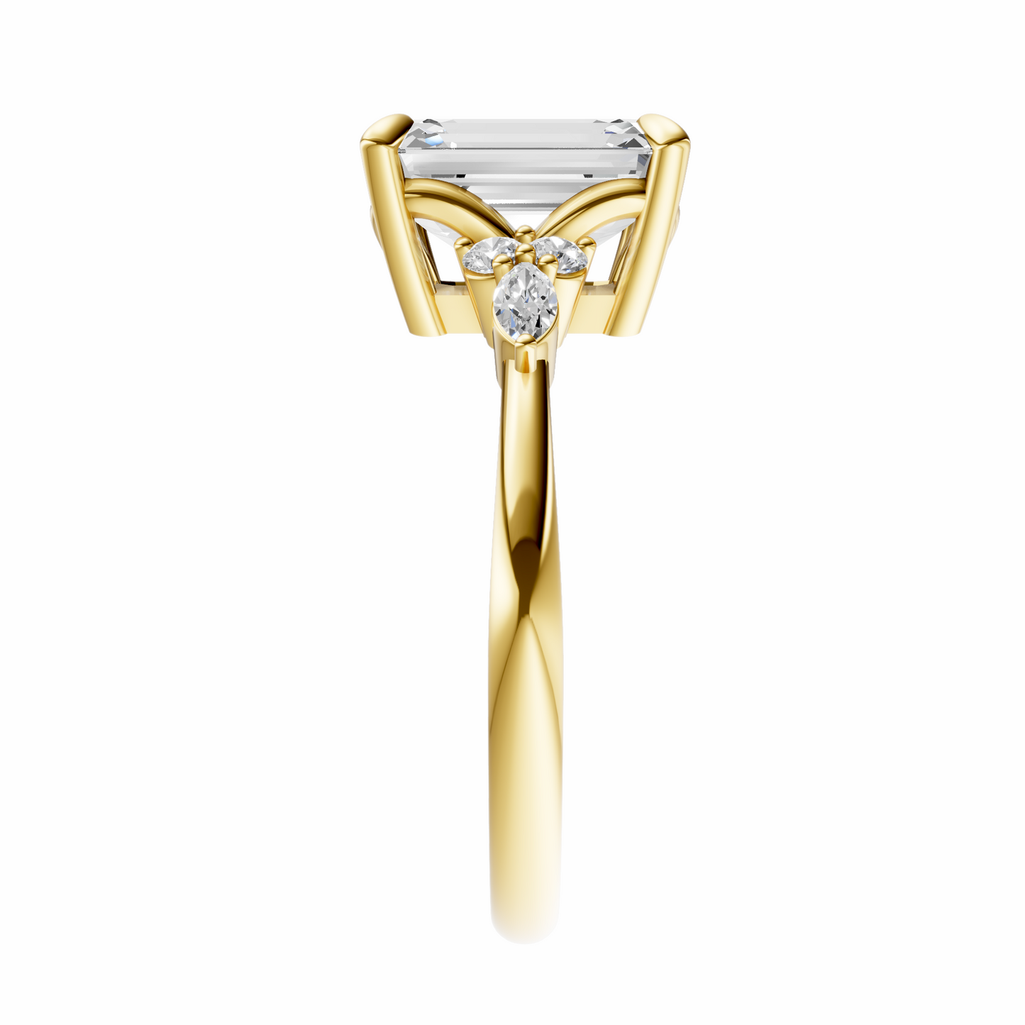 Emerald Cluster Elegance Setting