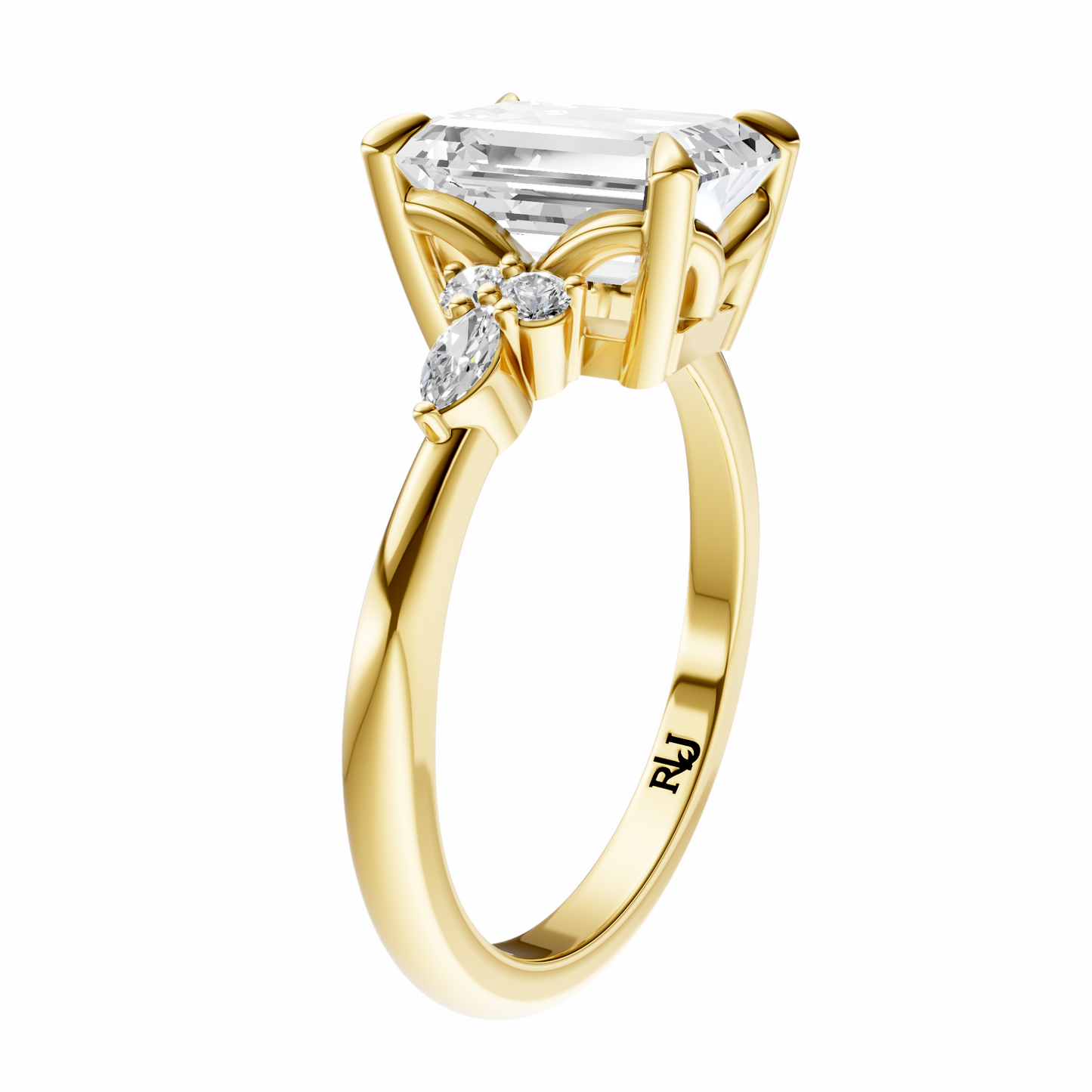 Emerald Cluster Elegance Setting