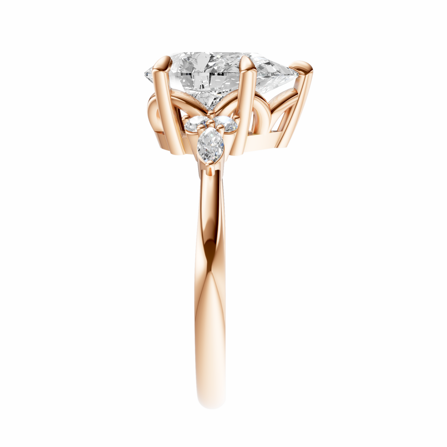 Pear Cluster Elegance Setting