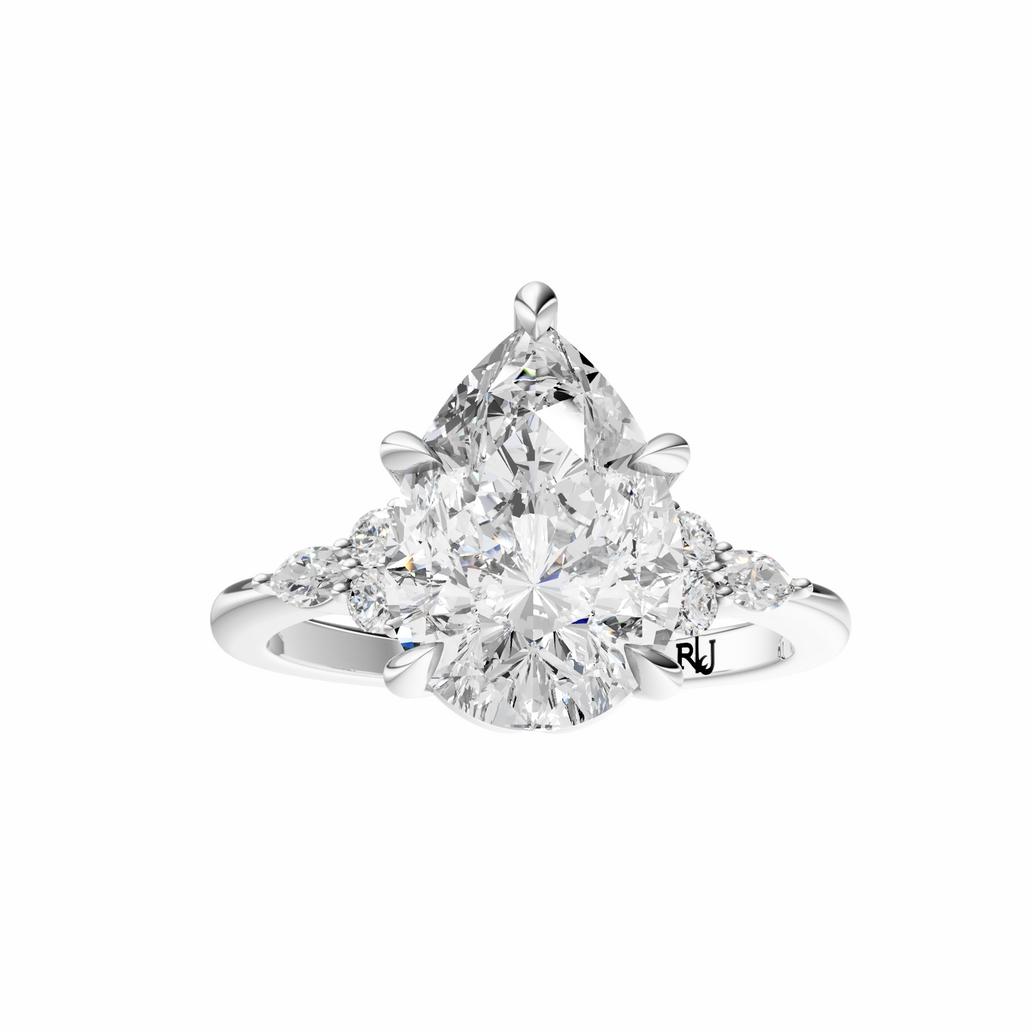 Pear Cluster Elegance Setting