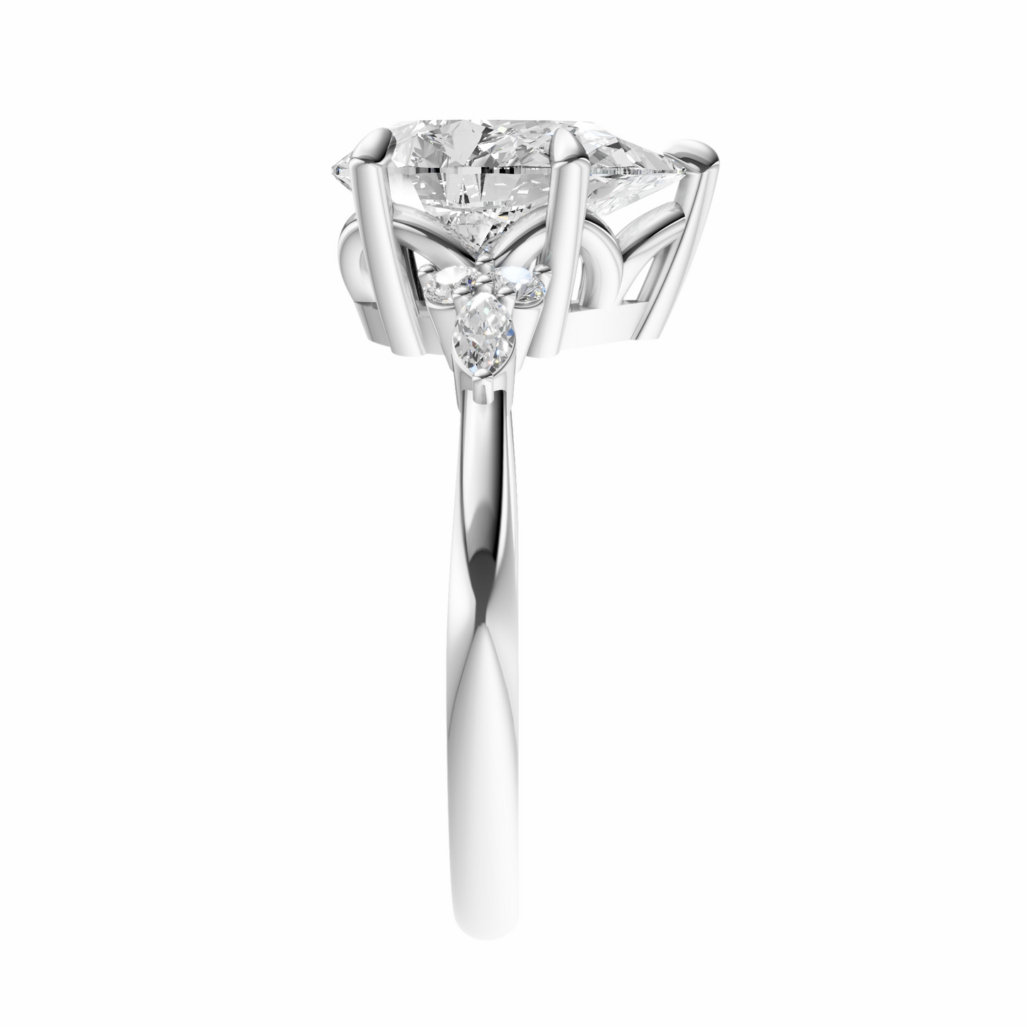 Pear Cluster Elegance Setting