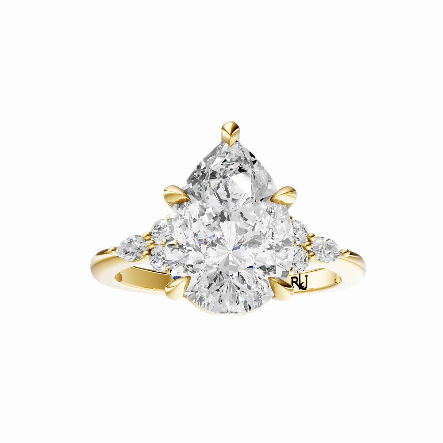 Pear Cluster Elegance Setting