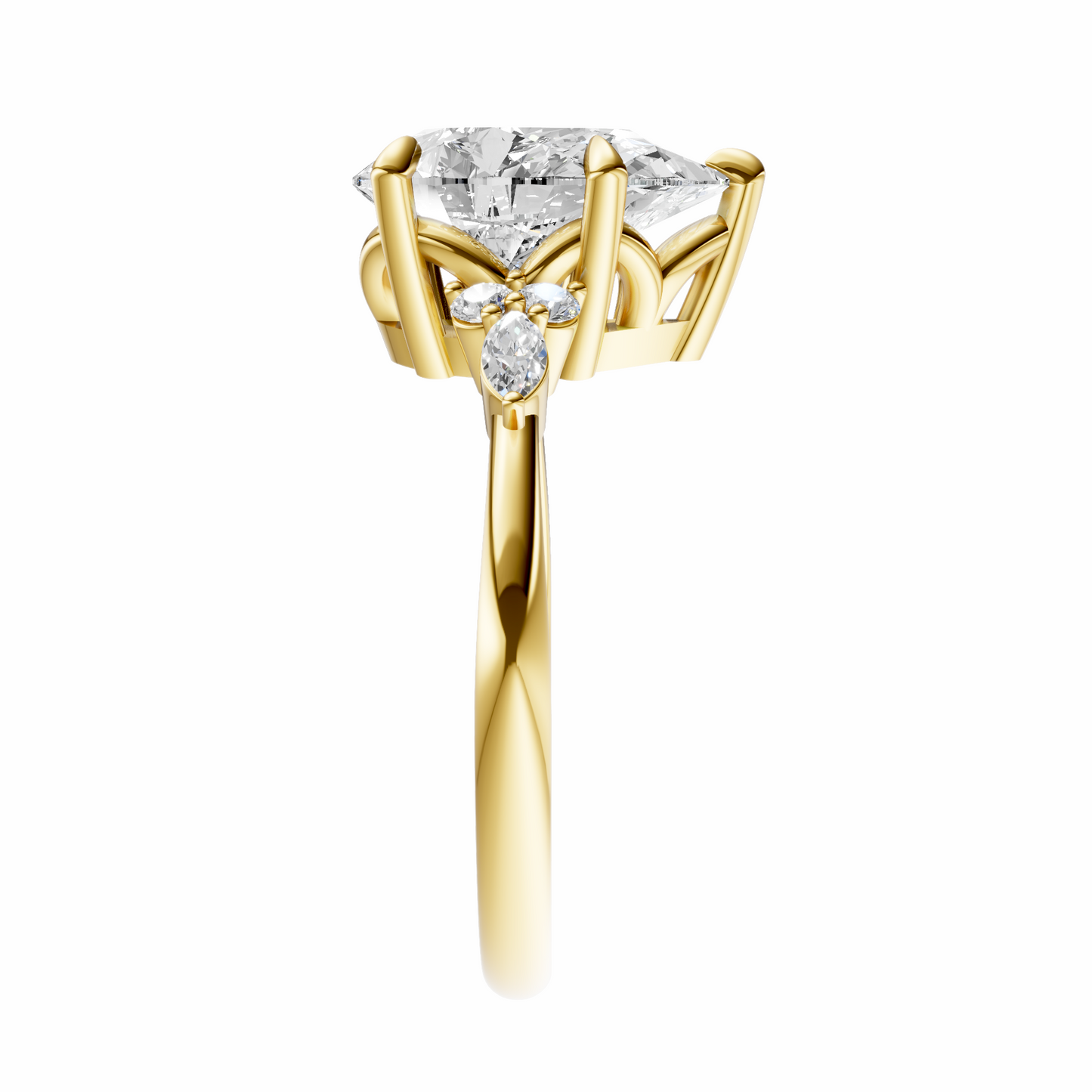 Pear Cluster Elegance Setting