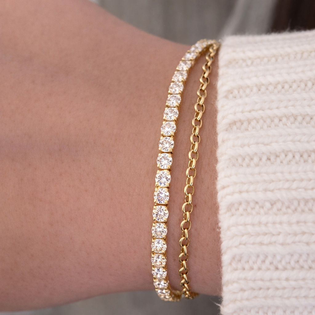 14kt Yellow Gold Round Lab Diamond Tennis Bracelet 5.72ctw