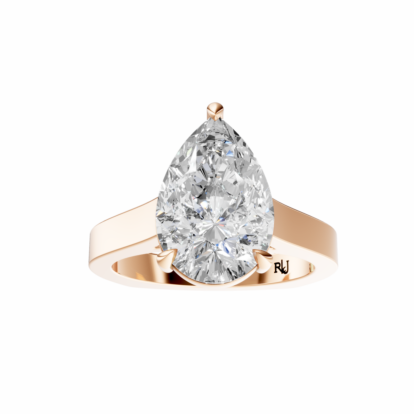 Pear European Cathedral Solitaire Setting