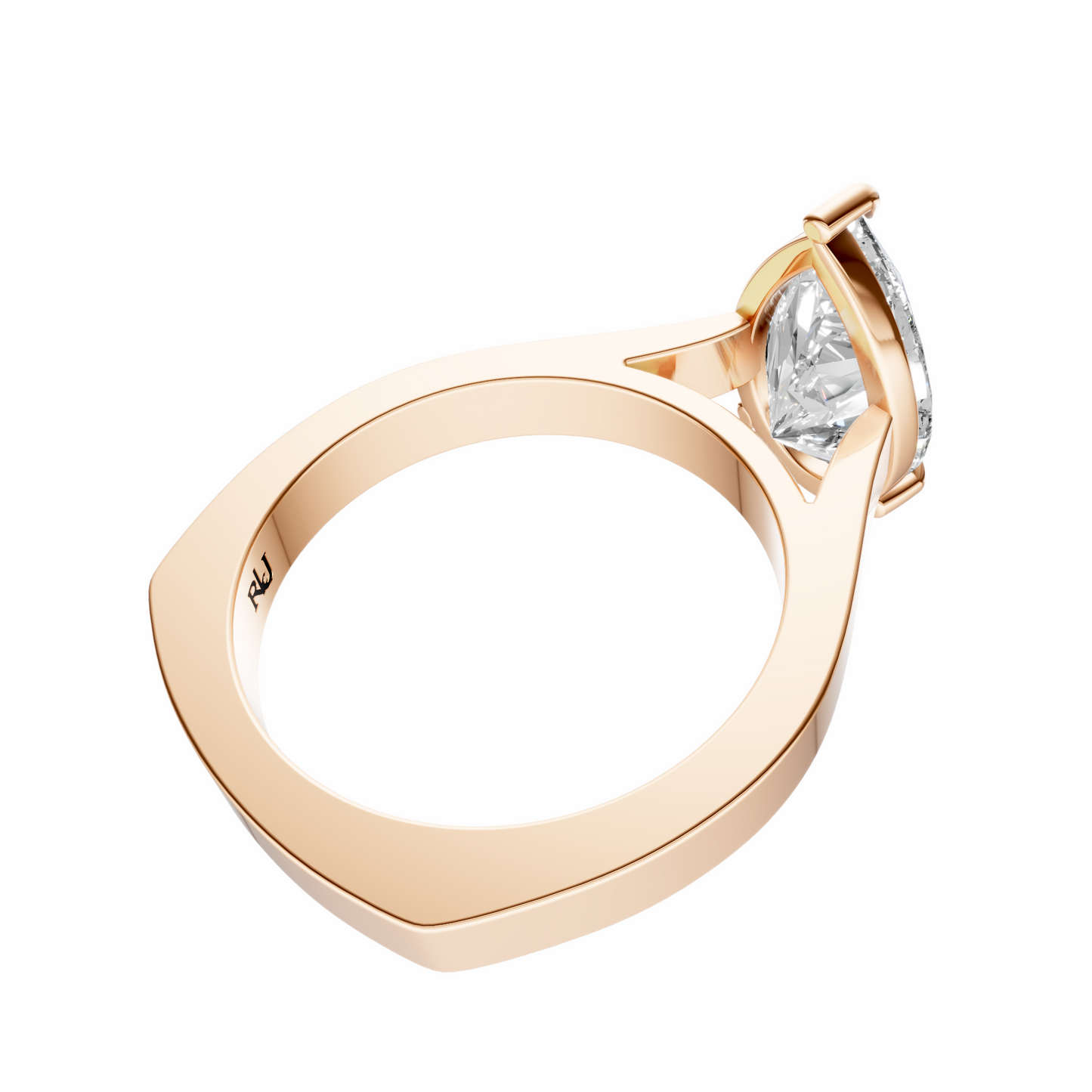 Pear European Cathedral Solitaire Setting
