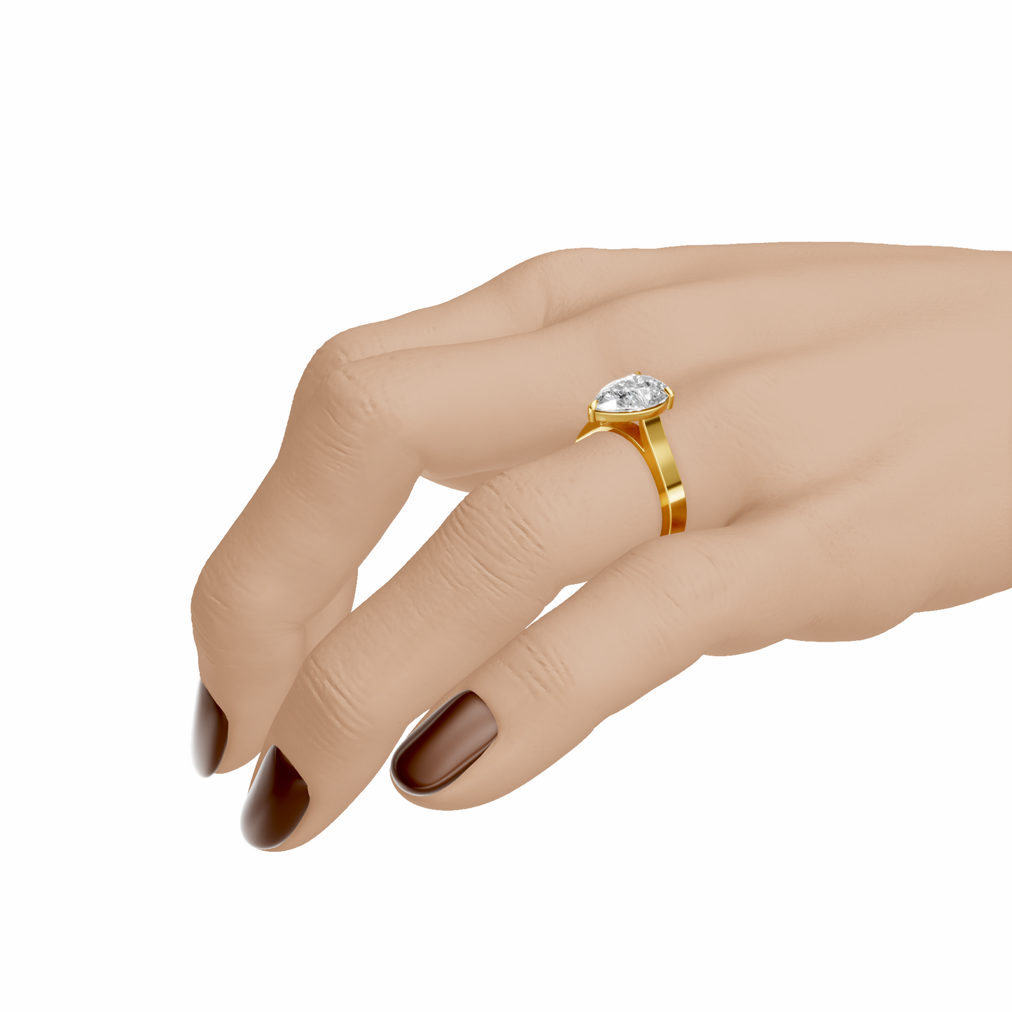 Pear European Cathedral Solitaire Setting
