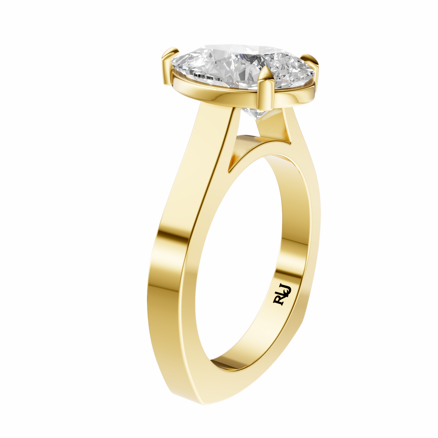 Pear European Cathedral Solitaire Setting