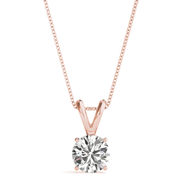 Round Lab Diamond 4-Prong Split Bail Necklace