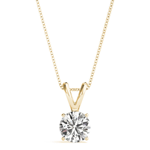Round Lab Diamond 4-Prong Split Bail Necklace