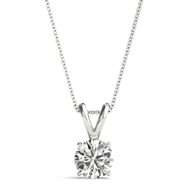 Round Lab Diamond 4-Prong Split Bail Necklace