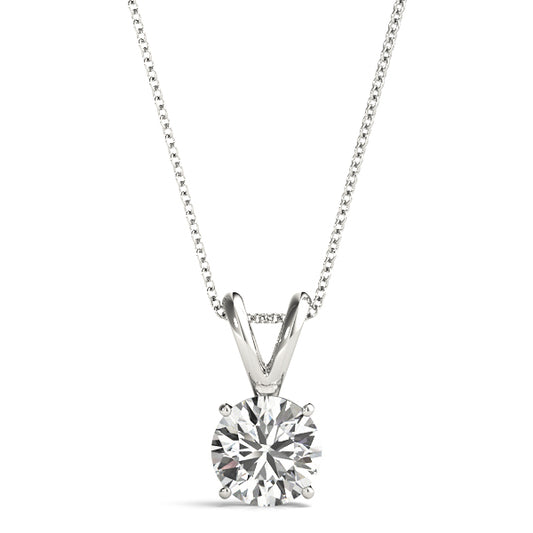 Round Lab Diamond 4-Prong Split Bail Necklace