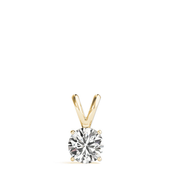 Round Lab Diamond 4-Prong Split Bail Necklace