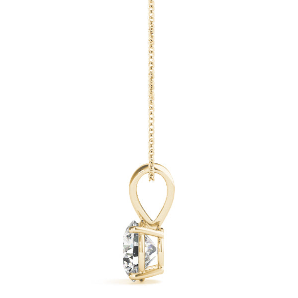 Round Lab Diamond 4-Prong Split Bail Necklace