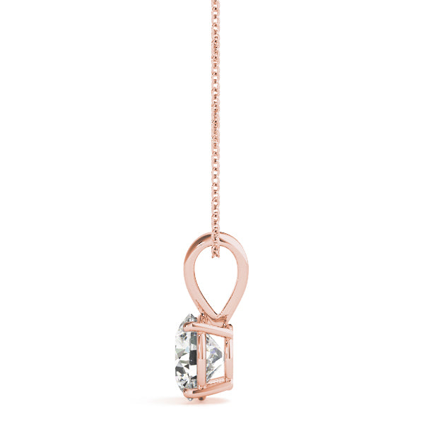 Round Lab Diamond 4-Prong Split Bail Necklace